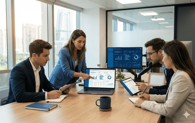 Equipo de pyme en Barcelona trabajando en su renovación digital