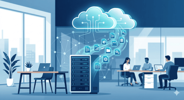 Backup en la nube para empresa con servidores y almacenamiento cloud