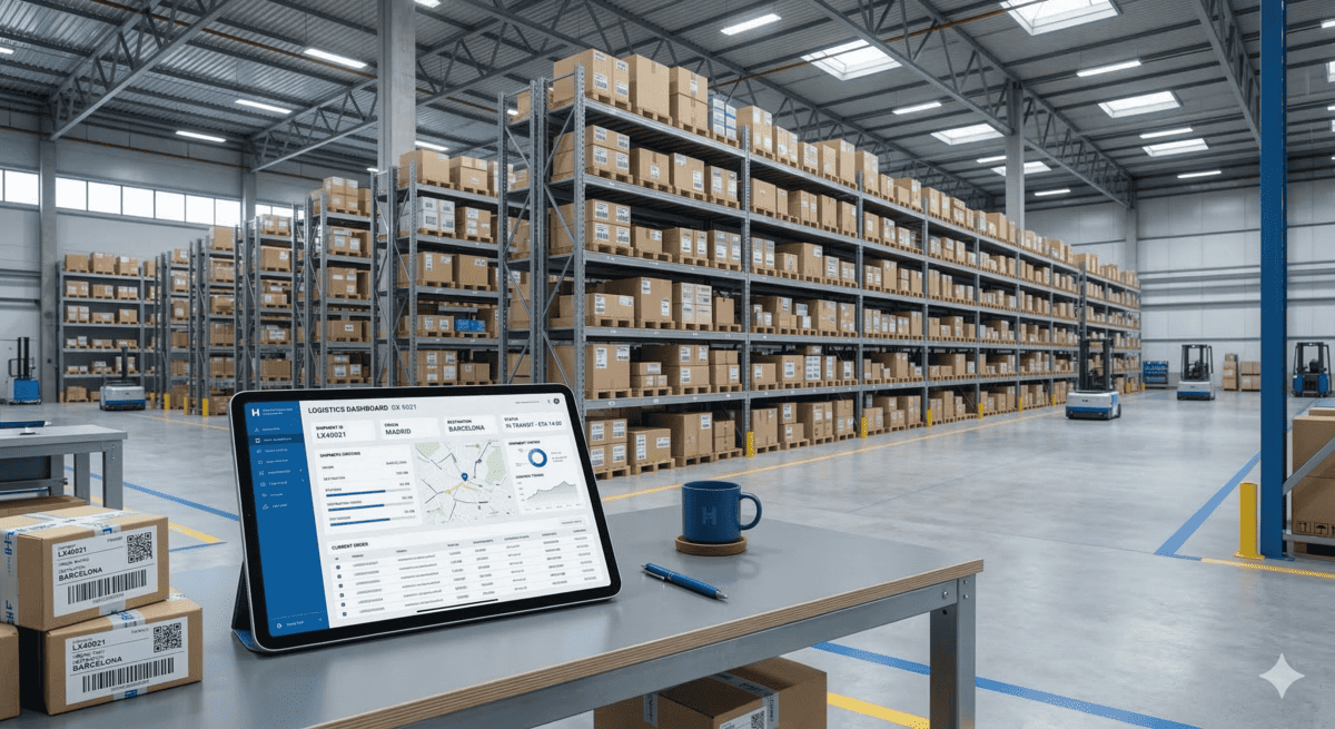 Gestión logística con inteligencia artificial en almacén