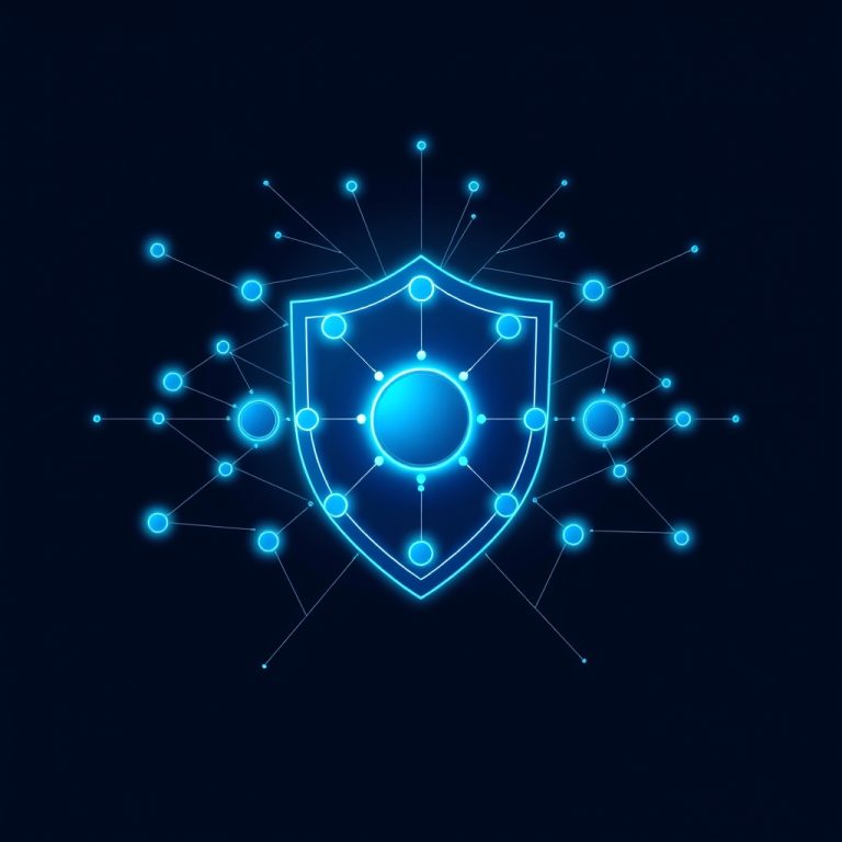 Diagrama conceptual de ciberseguridad NIS2 con nodos de red y escudo digital para elegir consultora NIS2
